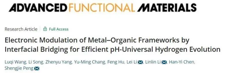 AFM：界面Co-O-Ti橋調節MOF電子結構，用于高效pH通用HER
