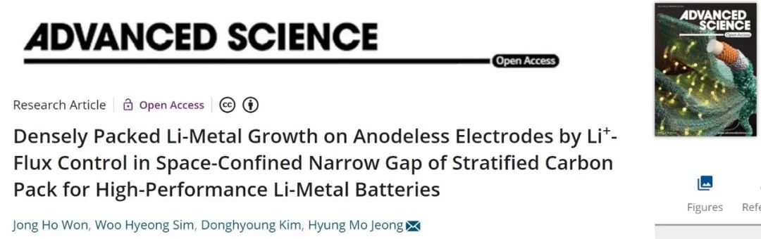 Advanced Science：控制鋰離子通量獲得高性能鋰金屬電池