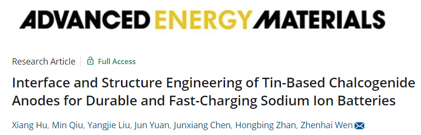 溫珍海AEM：耐久快充鈉離子電池的錫基硫?qū)倩镓摌O界面和結(jié)構(gòu)工程