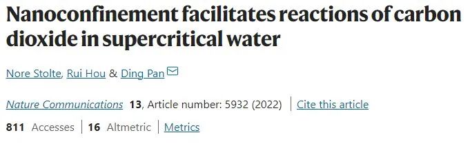 Nature子刊：利用AIMD模擬，揭示納米限制促進CO2在超臨界水中的反應