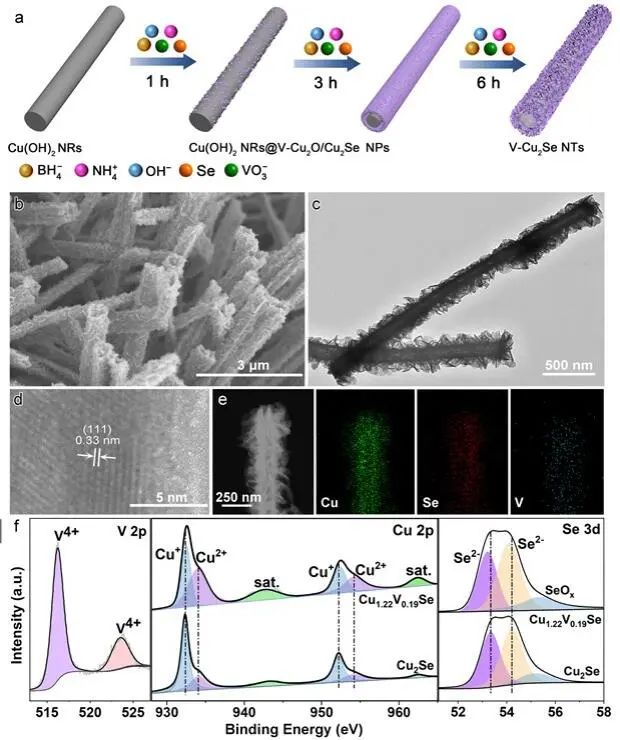 熊宇杰&吳正翠&盛天AM：V-Cu2Se NTs實現高效率和選擇性CO2電還原為乙醇