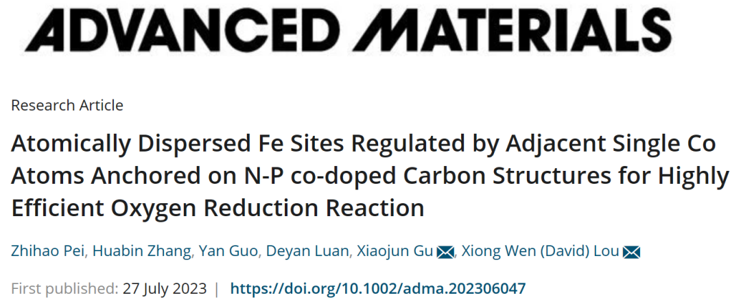 他，剛剛發表第52篇AM！單原子Co，激活單原子Fe！