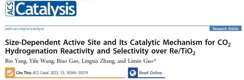 郭利民課題組ACS Catalysis：不可忽視Re/TiO2上的尺寸效應，可用于調控CO2加氫活性和選擇性