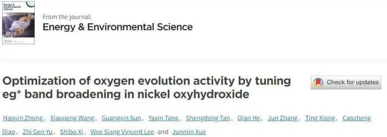 催化頂刊集錦：Nature子刊：EES、Angew.、JACS、AFM、Nano Energy等