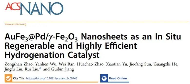 劉睿ACS Nano：AuFe3@Pd/γ-Fe2O3上Pd可原位再生，高效催化有機污染物加氫脫鹵