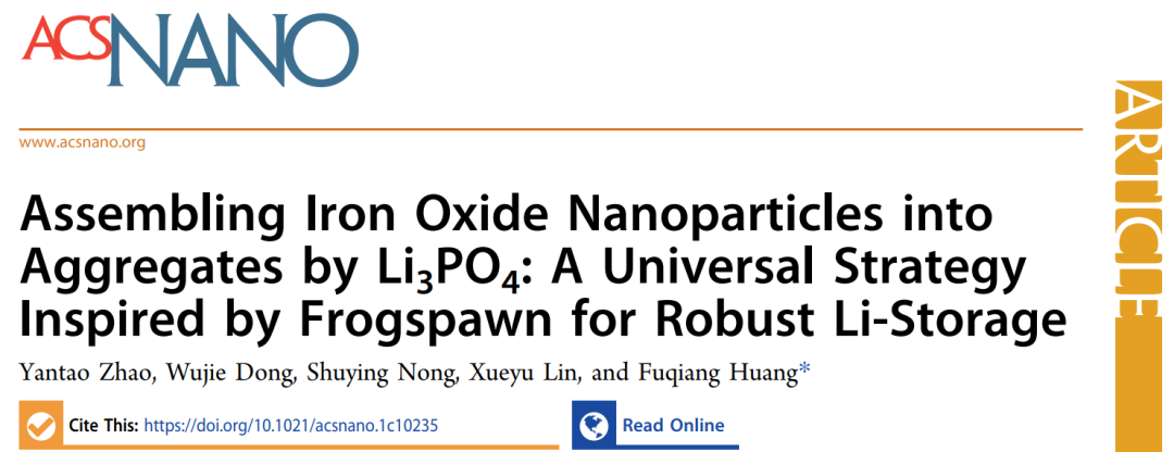 北大黃富強教授ACS Nano: 受蛙卵啟發的用于穩健鋰存儲的通用策略
