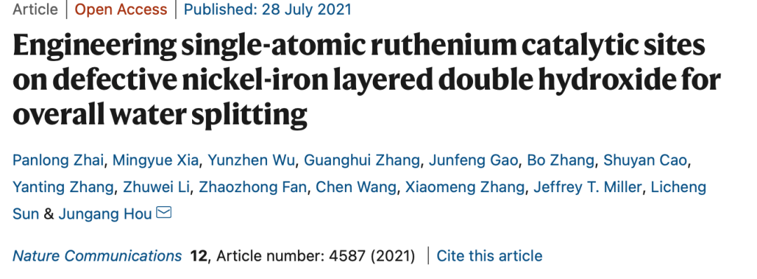 大連理工大學Nature子刊：單原子催化劑，達到工業電流密度