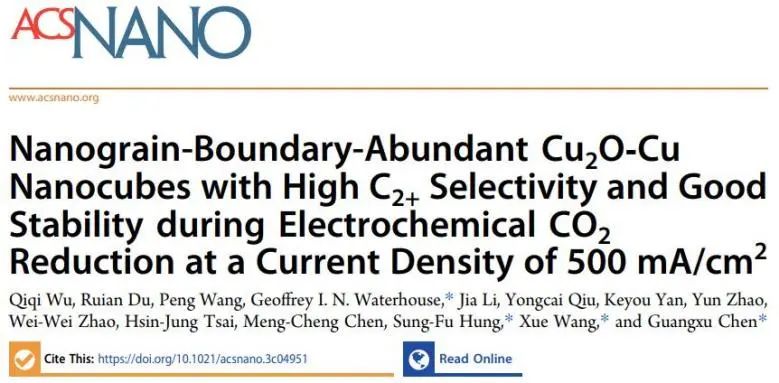 催化頂刊集錦：Nature子刊、JACS、ACS Nano、ACS Energy Lett.、AFM、NML等成果