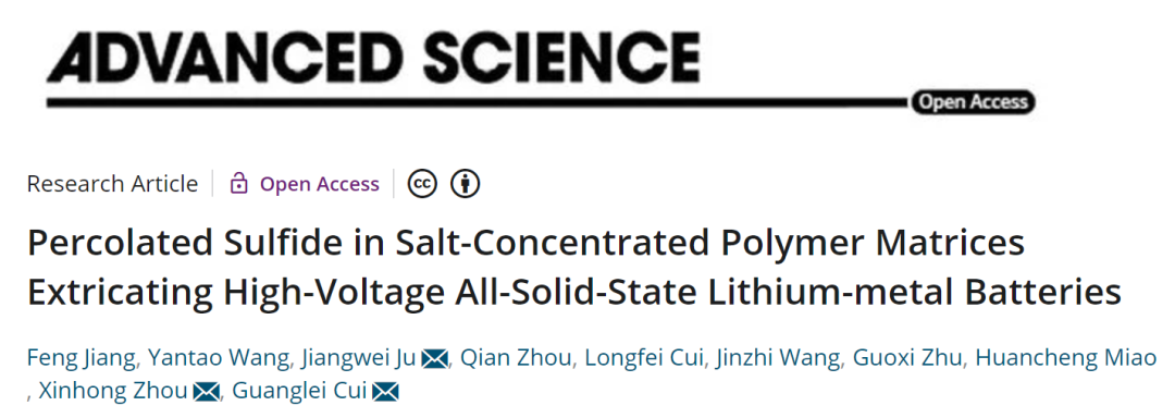崔光磊/周新紅/鞠江偉：最新Advanced Science！