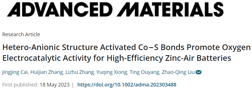 劉兆清/歐陽(yáng)婷AM：CCSO/NC-2高效催化ORR/OER，助力Zn-空氣電池