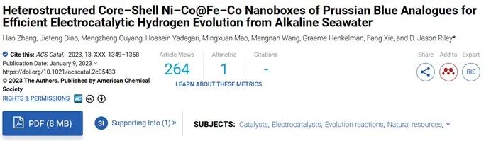 ACS Catalysis：異質(zhì)核殼結(jié)構(gòu)Ni-Co@Fe-Co在堿性海水中高效電催化制氫