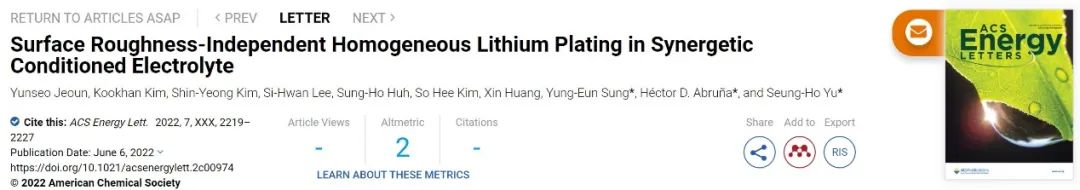 ACS Energy Lett.：首次發現鋰沉積均勻性與電極間距離極為相關！