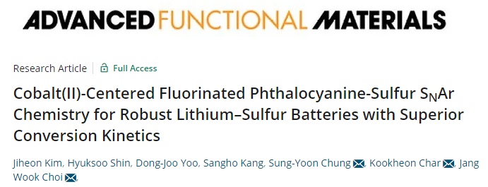 AFM：以鈷(II)為中心的氟化酞菁實現優異轉換動力學的堅固鋰硫電池