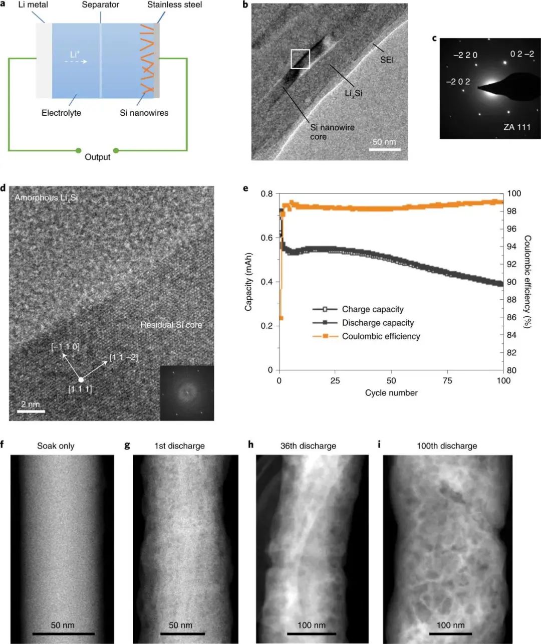 三單位聯發Nature nanotechnol.: 冷凍電鏡立功！揭示SEI向Si負極內部的逐漸生長導致容量衰減