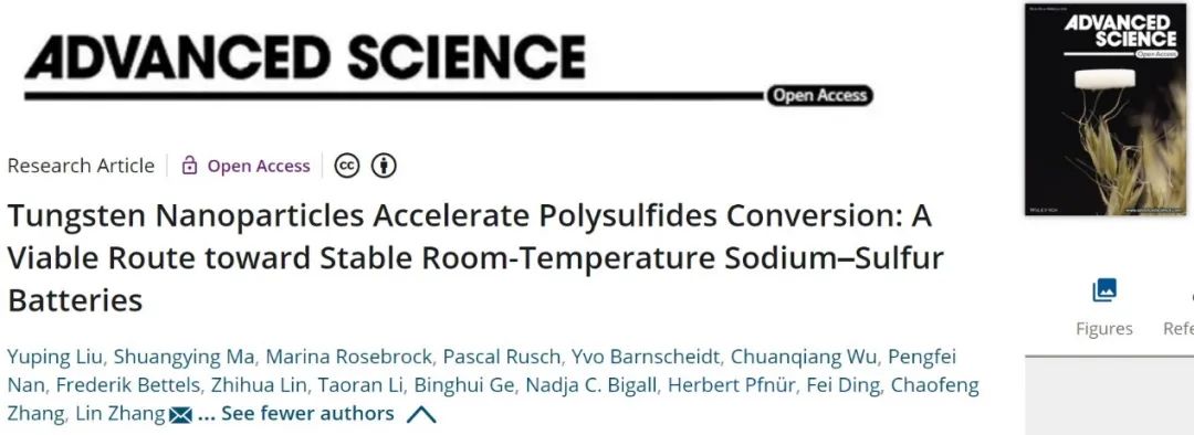 Adv. Sci.：室溫鈉硫電池1000次循環中每循環衰減0.036%！