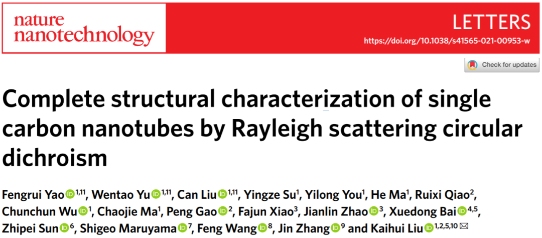北大，碳納米管，Nature Nanotechnology