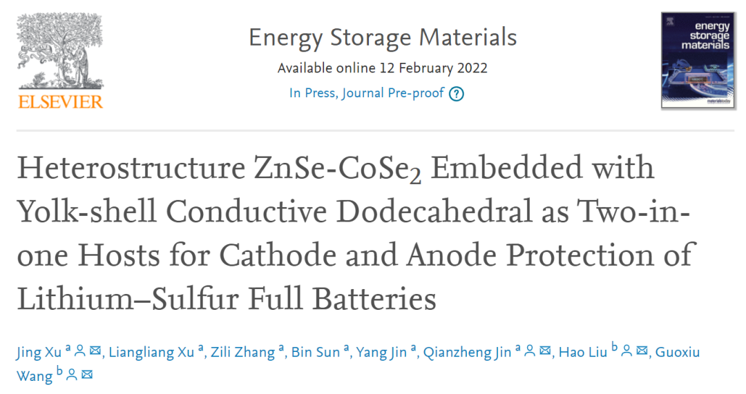 鄭大/悉尼科技大學EnSM: 用于高性能鋰硫全電池正負極保護的二合一主體