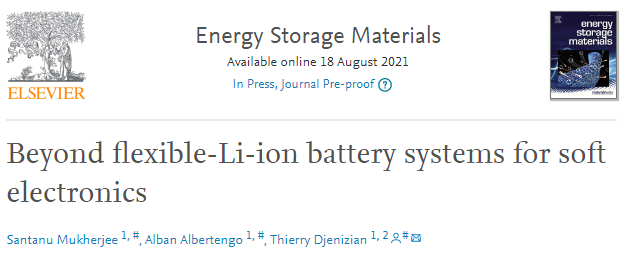 法國圣太田國立高等礦業(yè)學(xué)校EnSM綜述: 柔性鋰離子電池以外的可穿戴系統(tǒng)