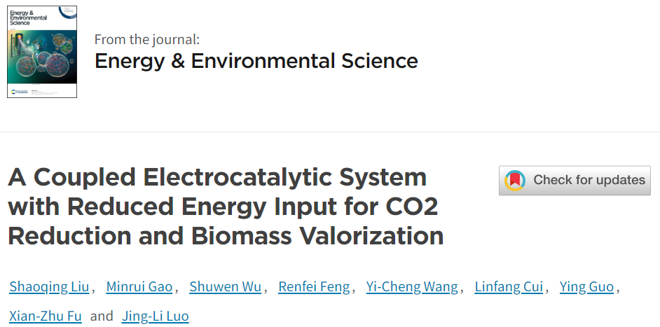 駱靜利院士EES：耦合電催化系統助力CO2還原和生物質轉化