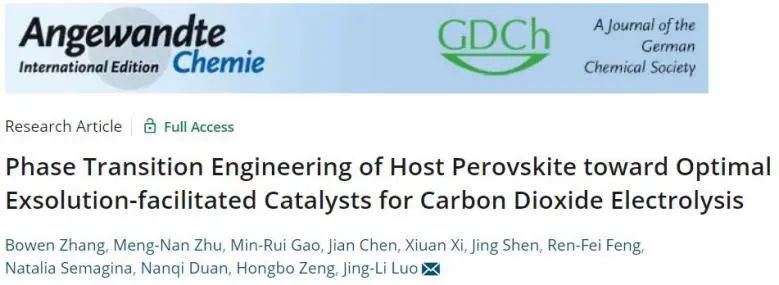 ?駱靜利Angew.：促進納米粒子溶解且保持鈣鈦礦結構，實現穩定CO2電解