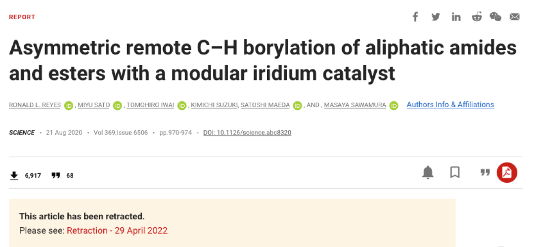 學生坑導師！Science被撤稿后，他再次背靠背撤稿兩篇JACS！