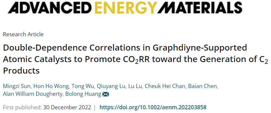 港理工AEM：GDY-ACs促進(jìn)CO2RR生成C2產(chǎn)物的雙依賴相關(guān)性