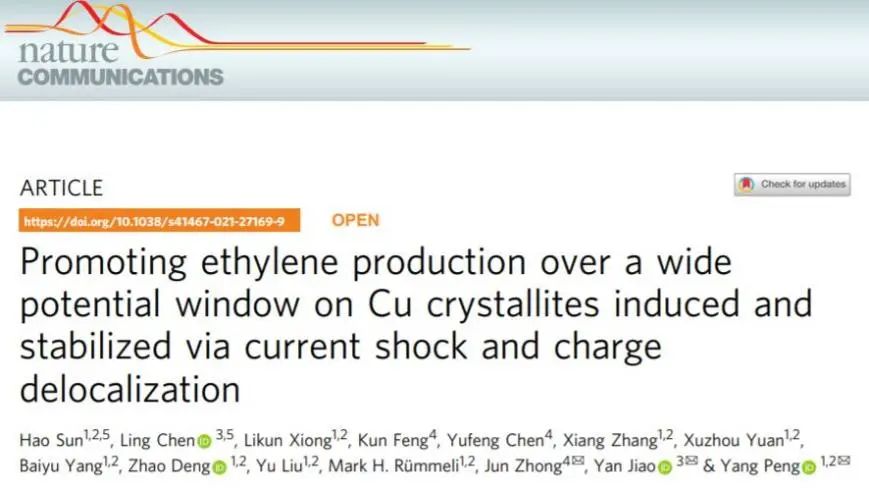蘇大/阿德萊德大學Nat. Commun.: 導電載體莫忽視！電流沖擊及電荷離域誘導和穩(wěn)定的銅微晶促進CO2RR