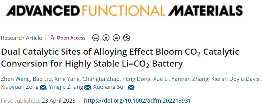 ?張英杰/曾曉苑/孫學良AFM：IrRu/N-CNT助力高穩(wěn)定性Li-CO2電池