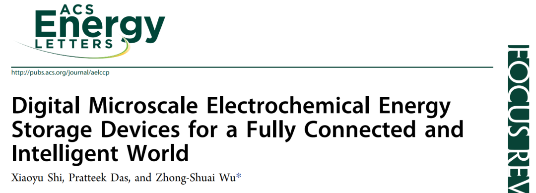 吳忠帥ACS Energy Lett.: 面向智能數字化時代的微尺度電化學儲能裝置