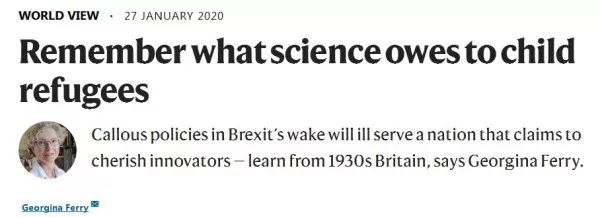 Nature：英國脫歐后，兒童難民怎么辦？這些科學家曾是難民！