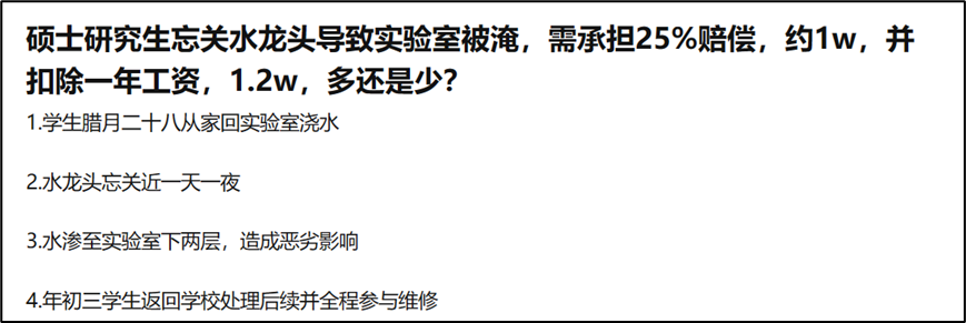吵翻了！因忘關水龍頭淹了兩層實驗室，研究生對要求賠償 1 萬表示不滿…