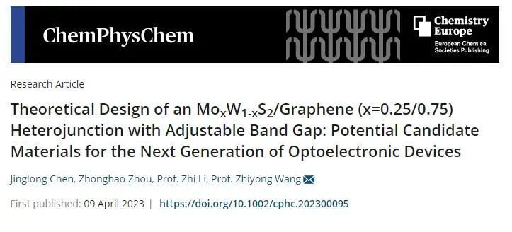【純計算】ChemPhysChem：可調帶隙的MoxW1-xS2/石墨烯異質結的理論設計材料