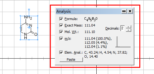 【小技巧】ChemDraw如何查看化合物質(zhì)譜、分子式、元素分析以及分子量