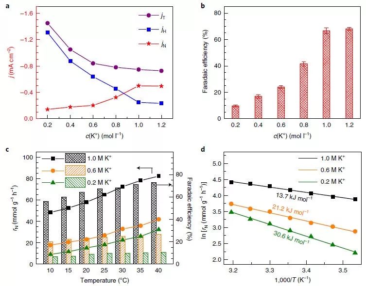 【頂刊】Nature Catalysis：鉍催化劑和K+協同提高電化學氮還原反應選擇性和活性