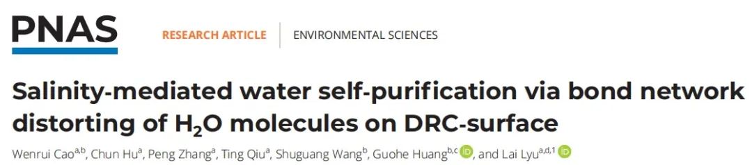呂來團隊?PNAS：高鹽條件下新型催化劑助力水體自凈化