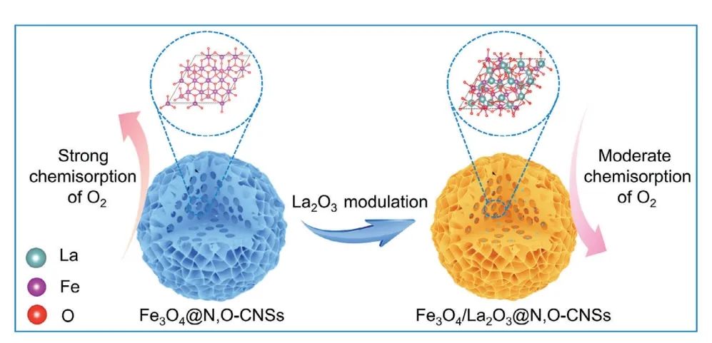 蘇大晏成林/南通大學錢濤?AFM：La2O3 調整鐵d帶中心的化學吸附方式增強陰離子交換膜燃料電池中的氧還原作用