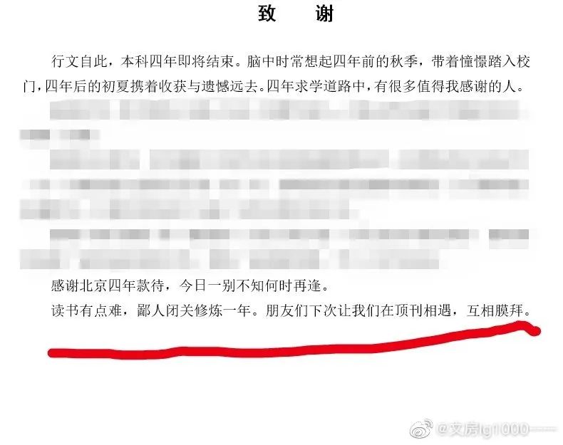 謝謝黃燜雞，謝謝男朋友不曾出現……這屆畢業論文致謝過于真實了！