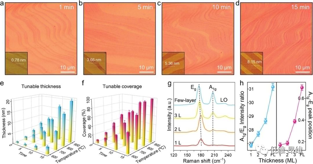 ?【DFT+實驗】AFM：在Au(001)襯底上通過臺階誘導的析出生長制備大面積PtSe2微米帶，用于析氫反應