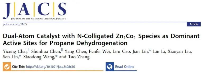 王曉東/林堅/林森JACS：構建Zn1Co1/NC雙原子催化劑，用于促進丙烷脫氫反應