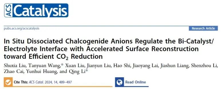 華中科技大學(xué)ACS Catalysis：S2?加速表面重建來調(diào)節(jié)催化劑/電解質(zhì)界面，實現(xiàn)高效CO2RR