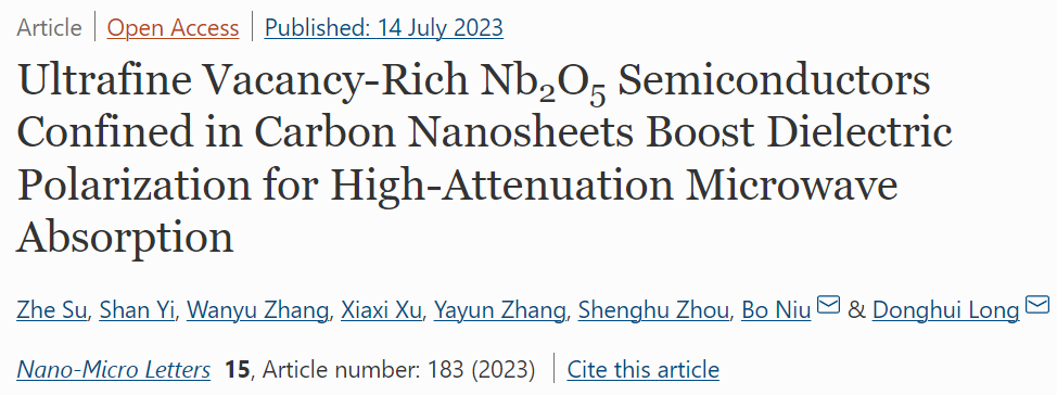 ?【DFT+實驗】華理Nano-Micro Lett.：ov-Nb2O5/CNS實現高衰減微波吸收
