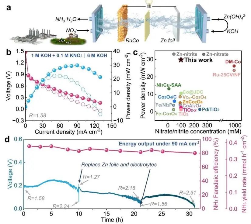 【DFT+實驗】EES：Ru/β-Co(OH)2異質結電催化硝酸鹽為氨