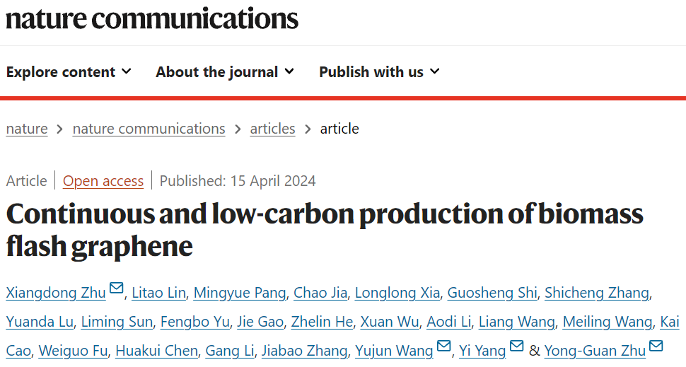 復旦朱向東等Nature子刊：連續低碳生產閃石墨烯！