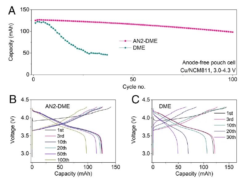 華科/物理所PNAS：氟代和氰基取代溶劑相結(jié)合的電解質(zhì)設(shè)計用于無負極鋰金屬電池