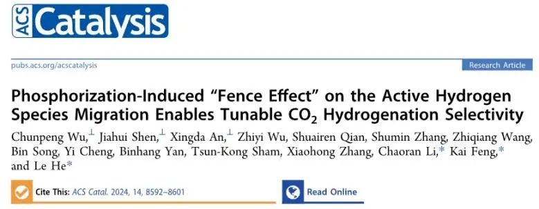 ?蘇州大學(xué)何樂/馮凱/李超然，最新ACS Catalysis！