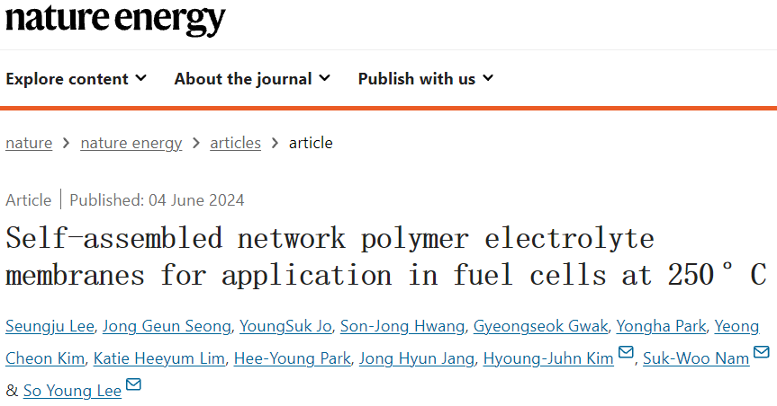 重磅Nature Energy：燃料電池，250 °C高溫突破！