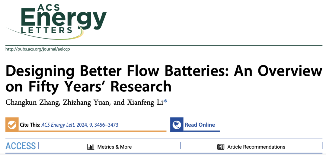 他，「國家杰青」，大化所副所長，最新ACS Energy Lett.：總結(jié)50年液流電池發(fā)展史！