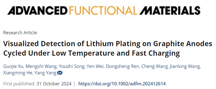 石墨析鋰可視化！清華大學，最新AFM！